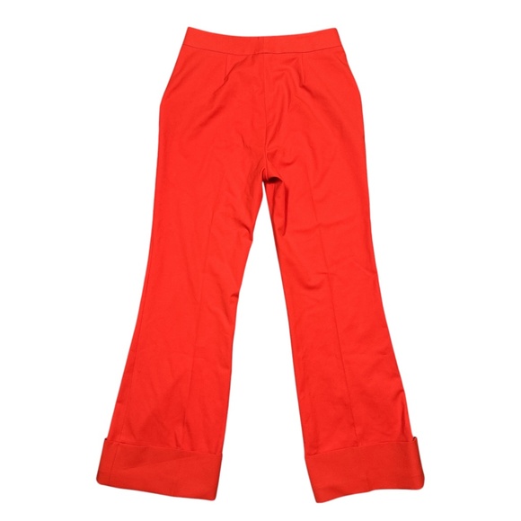 NWT Smythe Poppy Cuffed Orange High Rise Bell Bottom Trousers Pants Womens 10 - Picture 2 of 9